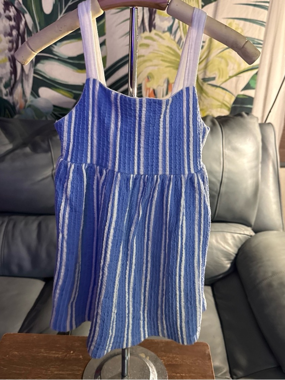 Zara Blue and White Striped Casual Sundress
